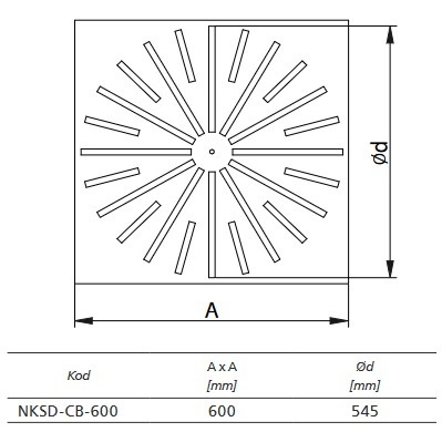 Perdületes mennyezeti anemosztát 600x600